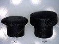 The old worn foot compared to one of the new ones.